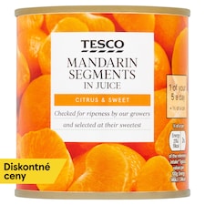 Tesco Mandarínky v mandarínkovej šťave z koncentrátu 298 g