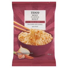 Tesco Instantná rezancová polievka s hovädzou príchuťou 61 g