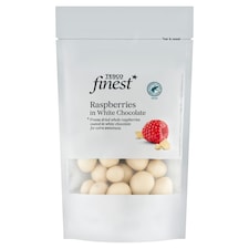 Tesco Finest Lyofilizované maliny v bielej čokoláde 100 g