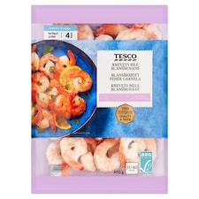 Tesco Krevety biele blanšírované 400 g