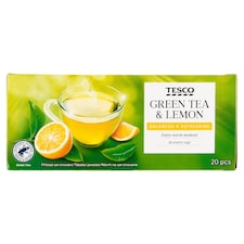Tesco Zelený čaj s citrónovou príchuťou 20 x 1,75 g (35 g)