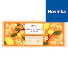 Tesco Ovocný čaj so zázvorom a citrónovou kôrou 20 x 2 g (40 g)
