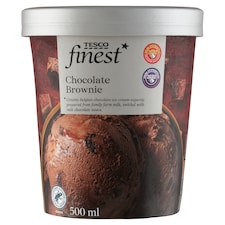 Tesco Finest Smotanový mrazený krém čokoládový s kúskami brownies 500 ml