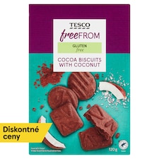 Tesco Free From Bezgluténové kakaové sušienky s kokosom 120 g