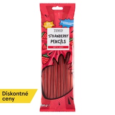 Tesco Strawberry Pencils želé cukríky s jahodovou príchuťou 150 g