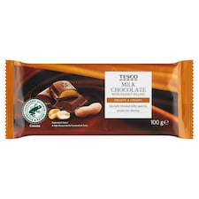 Tesco Mliečna čokoláda s arašidovou náplňou 100 g