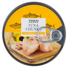 Tesco Tuniak kúsky v slnečnicovom oleji a slanom náleve 185 g