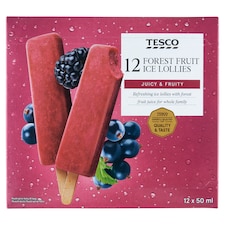 Tesco Mrazený krém vodový s lesným ovocím 12 x 50 ml (600 ml)