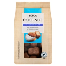 Tesco Kokosové kocky v mliečnej čokoláde 120 g