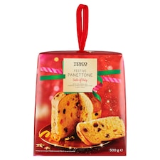 Tesco Panettone koláč z kysnutého cesta s hrozienkami a kandizovanou pomarančovou kôrou 500 g