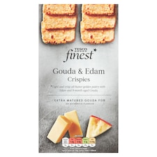 Tesco Finest Maslové sušienky z lístkového cesta s polotučnými tvrdými syrmi Gouda a Edam 90 g