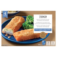 Tesco Obaľované rybie steaky so syrom a bylinkami 440 g