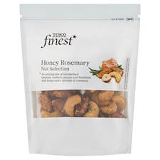 Tesco Finest Zmes karamelizovaných suchých škrupinových plodov s medom a rozmarínom 150 g