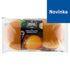 Tesco Grill Master Pšeničné hamburgerové žemle brioškového typu 4 x 81 g (324 g)