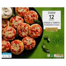 Tesco Pizza pečená v kamennej peci so syrom mozzarella a paradajkami 12 ks 360 g