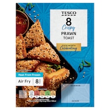 Tesco Mleté krevety so zeleninou na bielom chlebe ozdobené sezamovými semienkami 8 ks 120 g