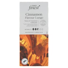 Tesco Finest Lungo aromatizovaná pražená mletá káva v kapsulách so škoricovou arómou 10 ks 54 g