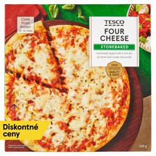 Tesco Pizza pečená v kamennej peci so syrmi edam, gouda, mozzarella a emmentaler 345 g