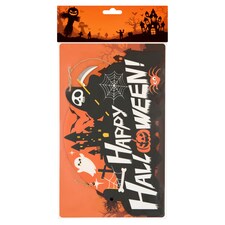 Halloweenská dekoratívna tabuľka s nápisom Happy Halloween