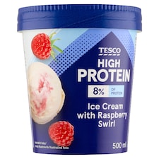 Tesco High Protein mrazený krém mliečny s malinovou polevou 500 ml