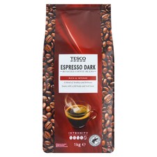 Tesco Espresso Dark zmes praženej zrnkovej kávy 1 kg