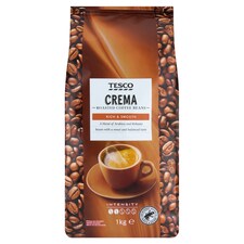Tesco Crema zmes praženej zrnkovej kávy 1 kg