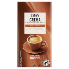 Tesco Crema zmes praženej mletej kávy 250 g