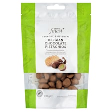 Tesco Finest Pražené pistácie jadrá v mliečnej čokoláde a kadaifom 100 g