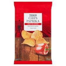 Tesco Smažené zemiakové lupienky s paprikovou príchuťou 70 g