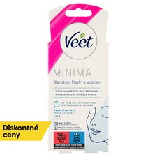 Veet Minima Easy Gel voskové pásiky na tvár a obrúsky 20 ks