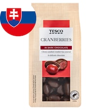 Tesco Kandizované brusnice v horkej čokoláde 120 g