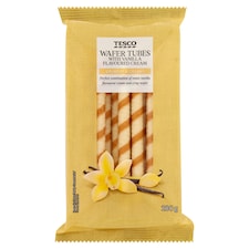 Tesco Oblátkové trubičky s krémom s vanilkovou príchuťou 280 g