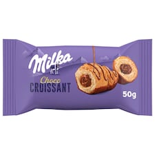 Milka Choco croissant s náplňou s mliečnou čokoládou zdobené mliečnou čokoládou 50 g