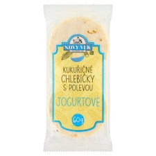 Nový Věk Chlebíčky kukuričné s bielou polevou s jogurtovou chuťou 60 g