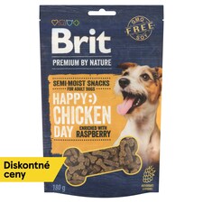 Brit Premium by Nature Polomäkká maškrta pre psov kurča obohatené o maliny 180 g