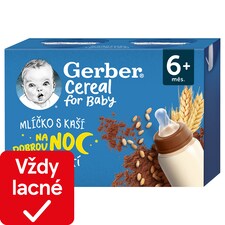 GERBER Cereal mliečko s kašou s príchuťou kakaa 2 x 200 ml