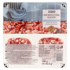Tesco Údená bravčová slanina kocky 4 x 62,5 g (250 g)