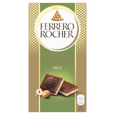 Ferrero Rocher Mliečna čokoláda plnená s náplňou s lieskovými orieškami a makadamovými orechmi 90 g