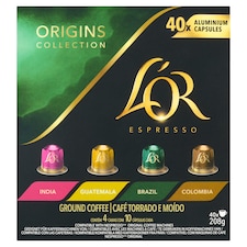 L'OR Espresso Origins Collection pražená mletá káva 40 kapsúl 208 g
