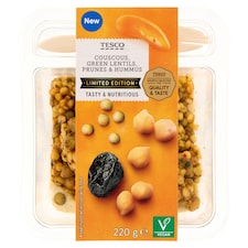 Tesco Šalát z kuskusu so sušenými slivkami mangovou omáčkou a cicerovo-sezamovou pastou 220 g