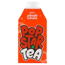 POPSTAR Tea Čajový nealkoholický nápoj s príchuťou jahody a mäty 0,5 l
