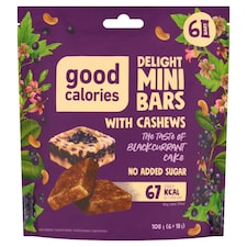 Good Calories Ovocno-orieškové tyčinky s čiernymi ríbezľami 6 x 18 g (108 g)