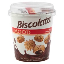 Biscolata Mood sušienky s krémovou mliečno-čokoládovou a lieskovoorieškovou náplňou 100 g