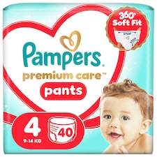 Pampers Premium Care Plienkové Nohavičky Veľkosť 4, 40 Plienok, 9kg-15kg