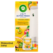 Air Wick Active Fresh automatický difuzér a náplň na vodnej báze - Marakuja a tropické mango 228 ml