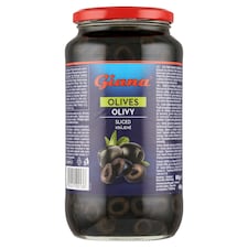 Giana Čierne olivy krájané v slanom náleve 900 g