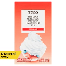 Tesco Trvanlivá smotana na šľahanie 30 % 250 ml