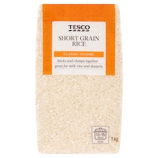 Tesco Guľatozrnná lúpaná ryža 1 kg