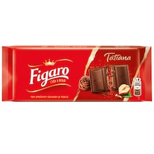 Figaro mliečna Tatiana, čokoládová tabuľka mliečna s lieskovoorieškovou náplňou 90 g