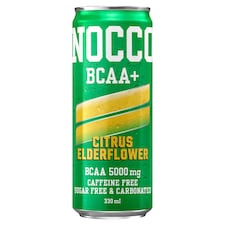 Nocco Citrus Elderflower sýtený nápoj obohatený o BCAA 330 ml